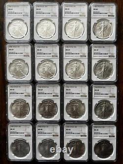 LOT of 16 NGC Graded 1986 Silver American Eagles 13 MS69 and 3 MS68