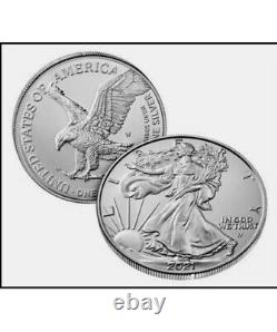 Lot 2- 2021 American Eagle One Ounce Silver Uncirculated Coin 21EMN Sealed S