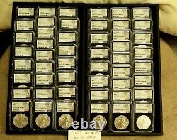 Lot 50 coins all different United States 2022 Silver Eagles NGC MS 70 holders