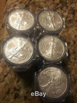 Lot American Silver Eagle Dollar Roll 20 Coins US Mint NGC Graded Tube Gem BU