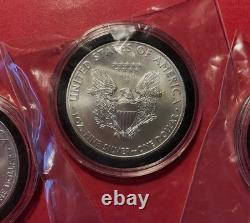 Lot Of 3 2011p American Silver Eagle Bullion Type-1 From Us Mint Tubes, Uncirc