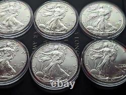 Lot Of 8 Consecutive 1 Oz American Silver Eagles 2018-2024 BU Ounces-See Descrip