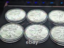 Lot Of 8 Consecutive 1 Oz American Silver Eagles 2018-2024 BU Ounces-See Descrip