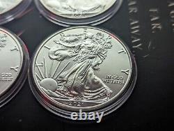 Lot Of 8 Consecutive 1 Oz American Silver Eagles 2018-2024 BU Ounces-See Descrip