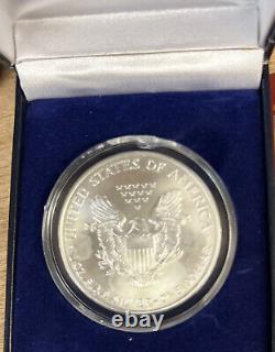 Lot iof 5 2000 American Eagle. 999 Silver Dollar Full Color In Box