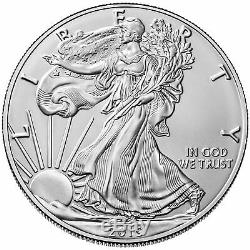 Lot of 100 2019 $1 1oz Silver American Eagle. 999 BU