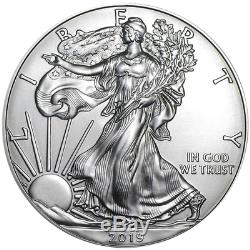 Lot of 100 2019 $1 American Silver Eagle 1 oz Brilliant Uncirculated 5 Full Ro