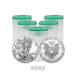 Lot of 100 2021 1 oz American Silver Eagle BU Coin (5 Rolls withTube of 20)