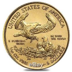 Lot of 10 1/10 oz Gold American Eagle $5 Coin BU (Random Year)