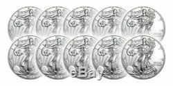 Lot of 10 2019 1 oz Silver American Eagle $1 Coin BU
