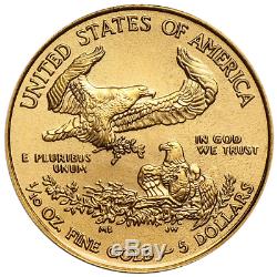 Lot of 10 2019 $5 American Gold Eagle 1/10 oz Brilliant Uncirculated