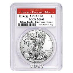 Lot of 10-2020 (S) 1 oz Silver American Eagle PCGS MS 69 FS (SF) Emergency Issue