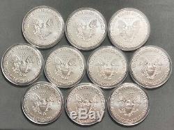 Lot of 10 2020 Silver American Eagle $1 Coins 1 oz. BU Fresh From Mint Roll
