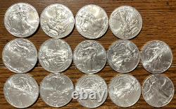 Lot of 14 2020/2021 $1 American Silver Eagle 1 oz Coins