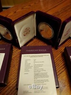 Lot of 16 American Eagle Silver Proof 1 oz coins. Years 1986 2001