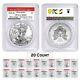 Lot Of 20-2020 (s) 1 Oz Silver American Eagle Pcgs Ms 69 Fs (sf) Emergency Issue