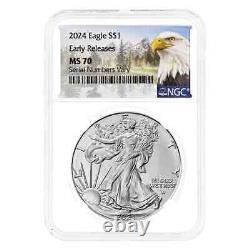 Lot of 20 2024 1 oz Silver American Eagle NGC MS 70 ER Mountain
