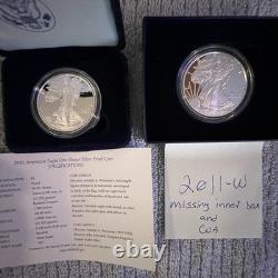 (Lot of 27) 1986-2008, 2010, 2011 Proof American Silver Eagles
