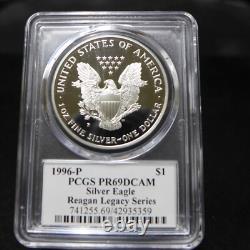 Lot of (2) 1996-P PROOF SILVER EAGLE PCGS PR69 DCAM Ashley & Cameron SIGNED