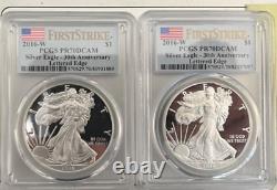 Lot of (2) 2016-W American Proof Silver Eagle First Strike PCGS PR70DCAM