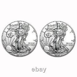 Lot of 2 2020 $1 American Silver Eagle Brilliant Uncirculated