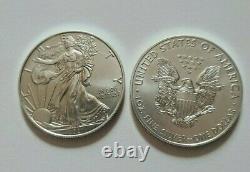 Lot of 2 2021 1 oz American Silver Eagle Coin BU
