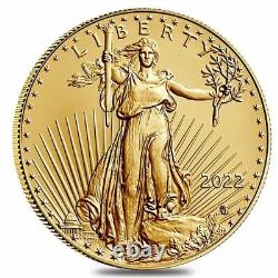 Lot of 2 2022 1/10 oz Gold American Eagle $5 Coin BU