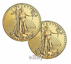 Lot of 2 $25 1/2 oz American Gold Eagle (Random Date) BU