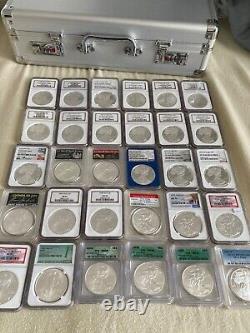 Lot of 30 american silver eagle 1 oz coins Mostly Ultra Cameo NGC 69-70 SF Mint