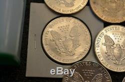 Lot of 35 American Silver Eagles full run Date 1986 to 2020 includes 1996 Roll s