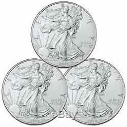 Lot of 3 2020 1 oz American Silver Eagle $1 Coins GEM BU Delay SKU59437