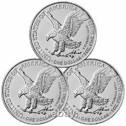 Lot of 3 2021 American 1 oz Silver Eagle T-2 GEM BU PRESALE