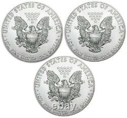 Lot of 3- 2021 American Eagle Coins 1 oz. 999 Fine Silver IN STOCK