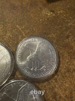 Lot of 3 2022 $1 American Silver Eagle 1 oz In capsule uncirculated free shippin