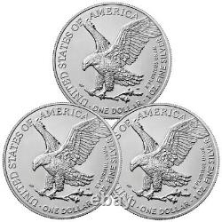 Lot of 3 2023 1oz American Silver Eagle $1 Gem BU Brilliant Uncirculated