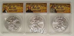 Lot of (3) Founding Fathers Series 2015 American Silver Eagle Coins ANACS MS69