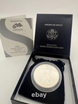 Lot of 3 Silver Eagles 2006-2008 (0.99 Silver, Uncirc, OGP with COA) Box I