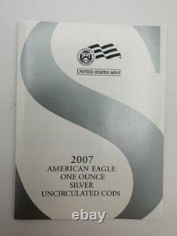 Lot of 3 Silver Eagles 2006-2008 (0.99 Silver, Uncirc, OGP with COA) Box I