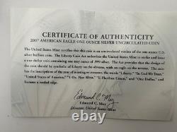 Lot of 3 Silver Eagles 2006-2008 (0.99 Silver, Uncirc, OGP with COA) Box I