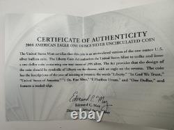 Lot of 3 Silver Eagles 2006-2008 (0.99 Silver, Uncirc, OGP with COA) Box I