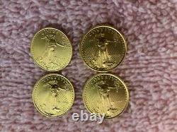 Lot of 4 1/10 oz Gold American Eagle One Tenth Ounce $5 Coin Brilliant BU