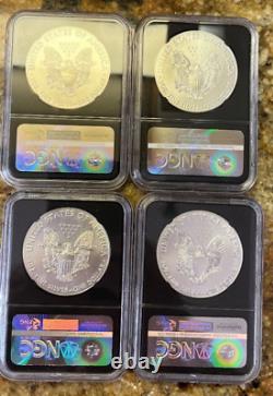 Lot of (4) 2016 AMERICAN SILVER EAGLE 30TH ANNIVERSARY MOY SIGN NGC MS 70