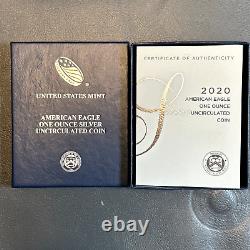 Lot of 4 Burnished American Silver Eagle West Point Mint in OGP BC03