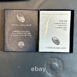 Lot of 4 Burnished American Silver Eagle West Point Mint in OGP BC03