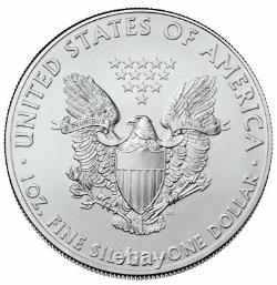 Lot of 500 2021 $1 American Silver Eagle 1 oz Brilliant Uncirculated