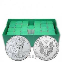 Lot of 500 2021 Type 1 American Silver Eagle 1 oz BU Sealed Monster Box
