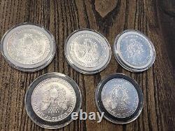 Lot of (5) 1999 $1 American Silver Eagle Coins. 1oz BU