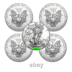 Lot of 5 2014 1 oz American Eagle. 999 Fine Silver BU Coin BRAND NEW