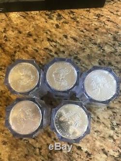 Lot of 5 2015 early release American Silver Eagle Dollar Roll 20 Coins Mint NG