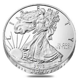 Lot of 5 2016-W 1 oz Proof Silver American Eagle 30th Anniversary withBox &